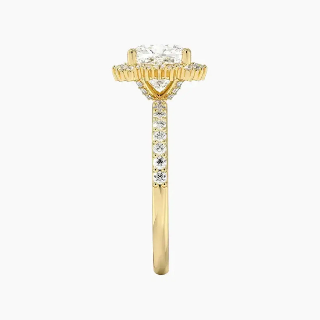 Coraline Cushion Designer 1.5 Carat Lab Grown Diamond Engagement Ring in 14K White Gold