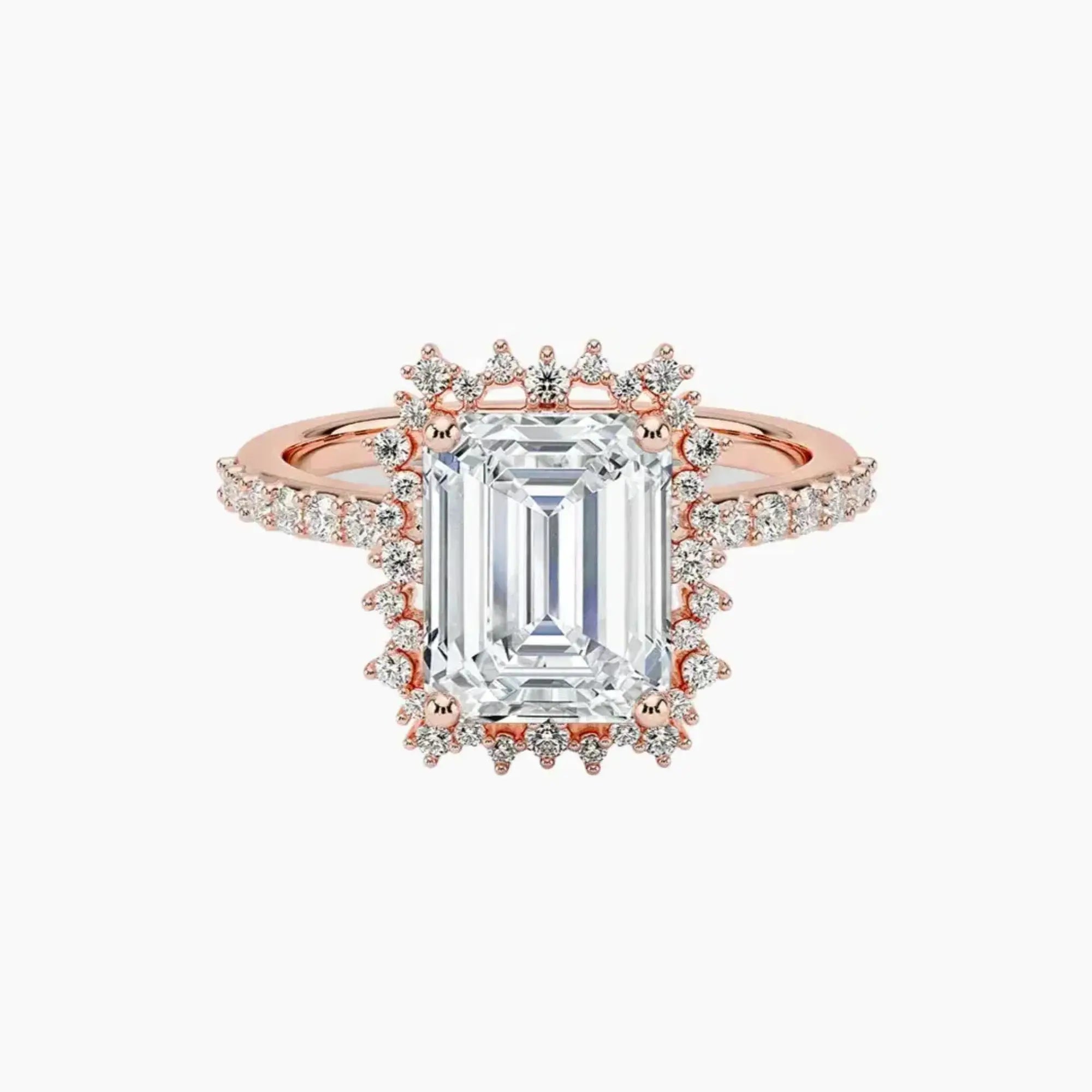 Coraline Emerald Designer 1.5 Carat Lab Grown Diamond Engagement Ring in 18K White Gold