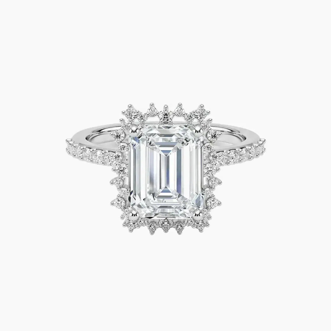 Coraline Emerald Designer 2.5 Carat Lab Grown Diamond Engagement Ring in 14K Rose Gold