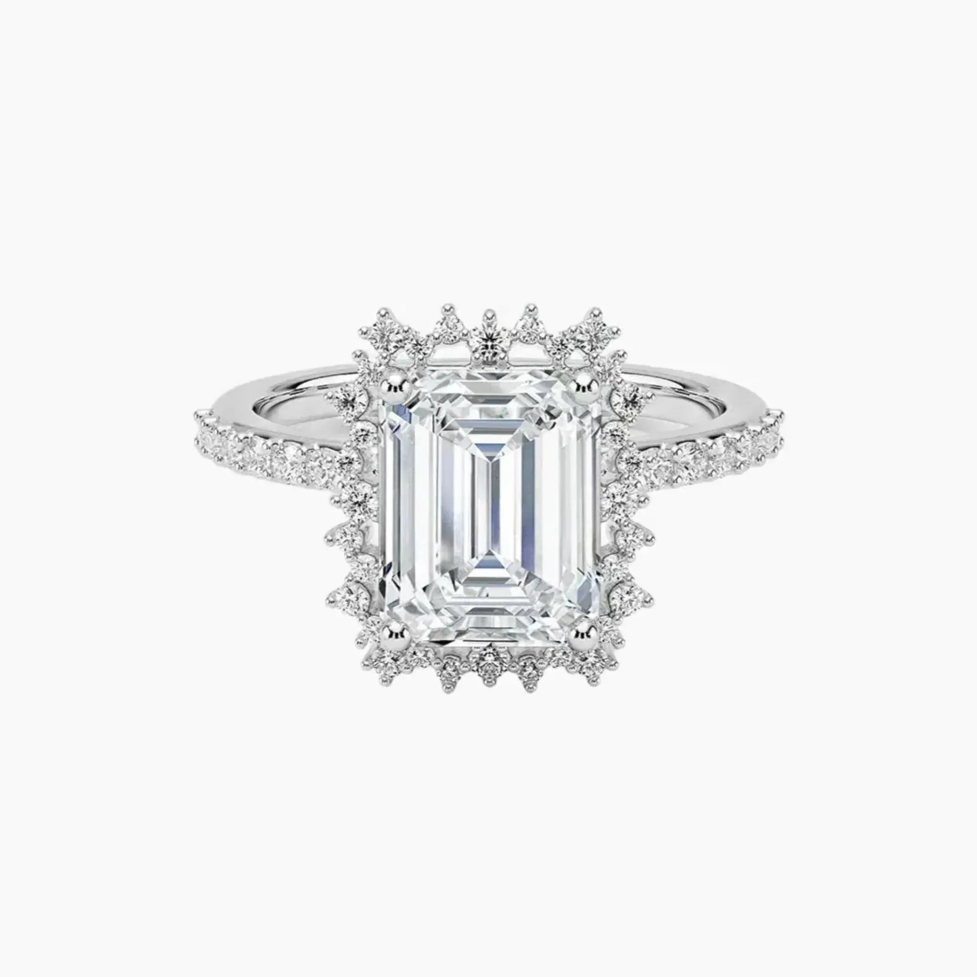 Coraline Emerald Designer 2.5 Carat Lab Grown Diamond Engagement Ring in 18K Yellow Gold