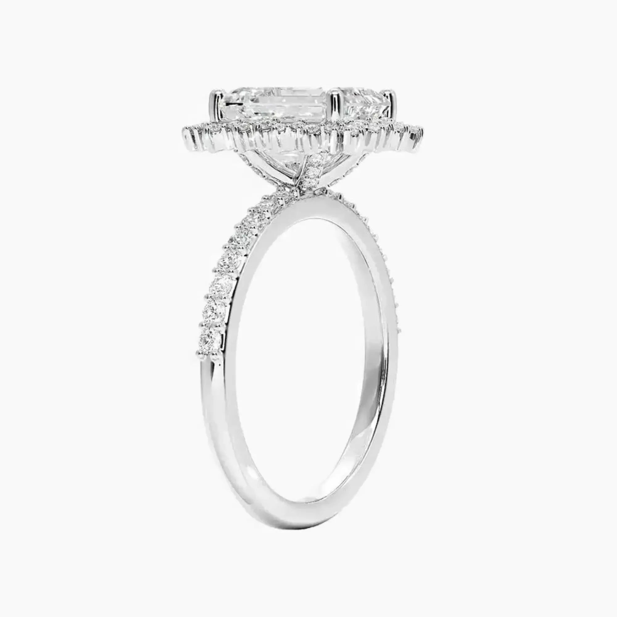 Coraline Emerald Designer 1.5 Carat Lab Grown Diamond Engagement Ring in 18K Yellow Gold