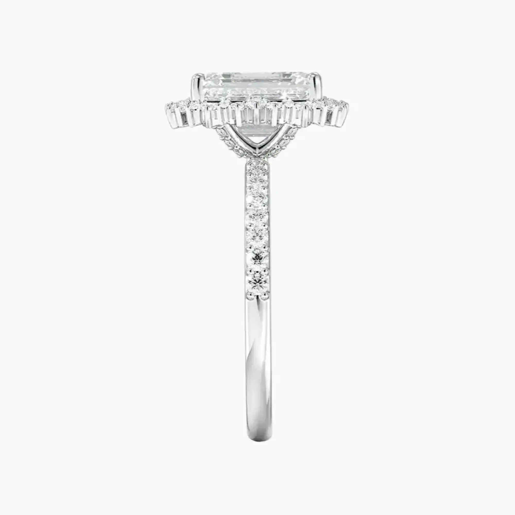 Coraline Emerald Designer 1.5 Carat Lab Grown Diamond Engagement Ring in 18K White Gold