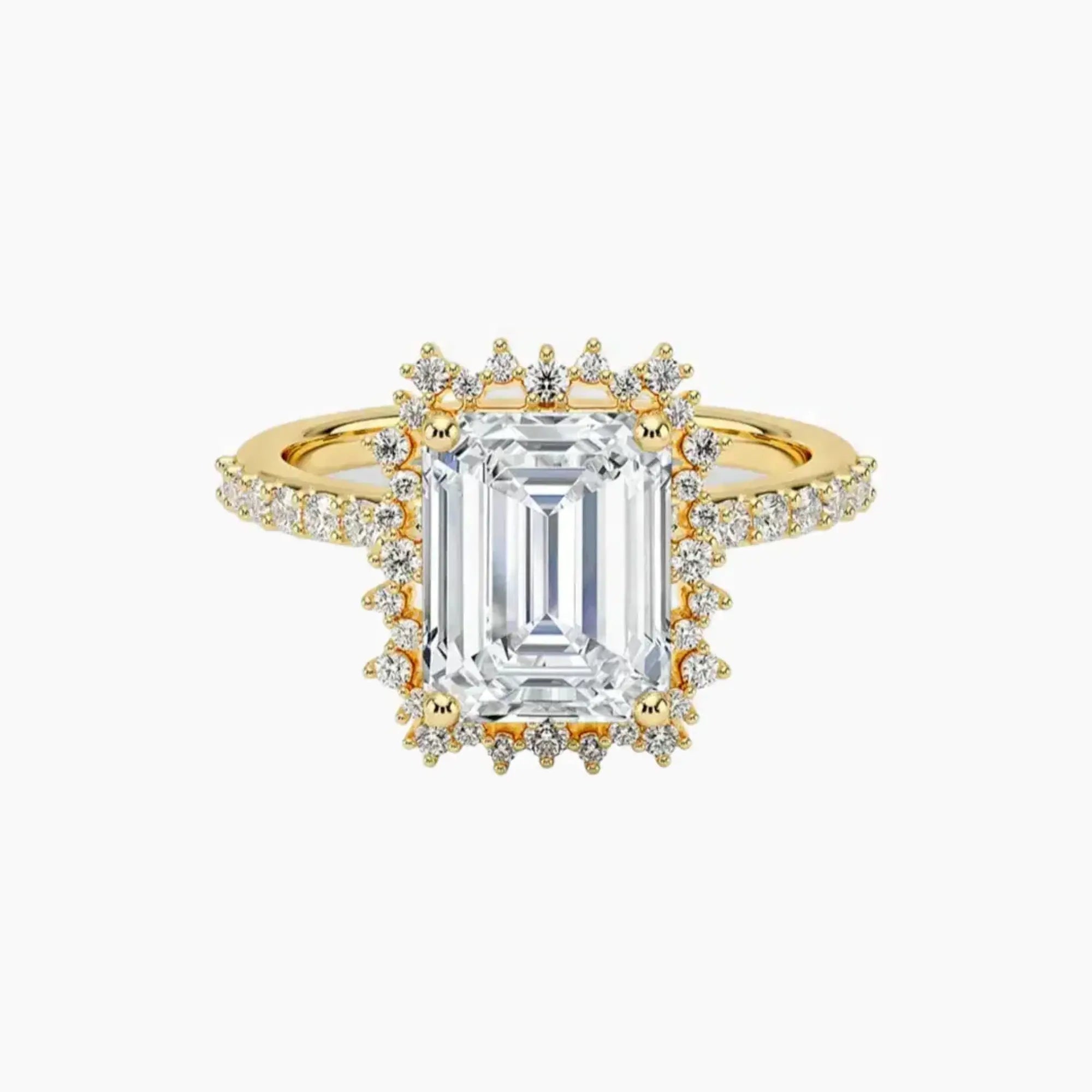 Coraline Emerald Designer 1.5 Carat Lab Grown Diamond Engagement Ring in 14K White Gold