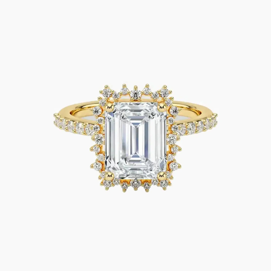 Coraline Emerald Designer 2.5 Carat Lab Grown Diamond Engagement Ring in 14K Rose Gold