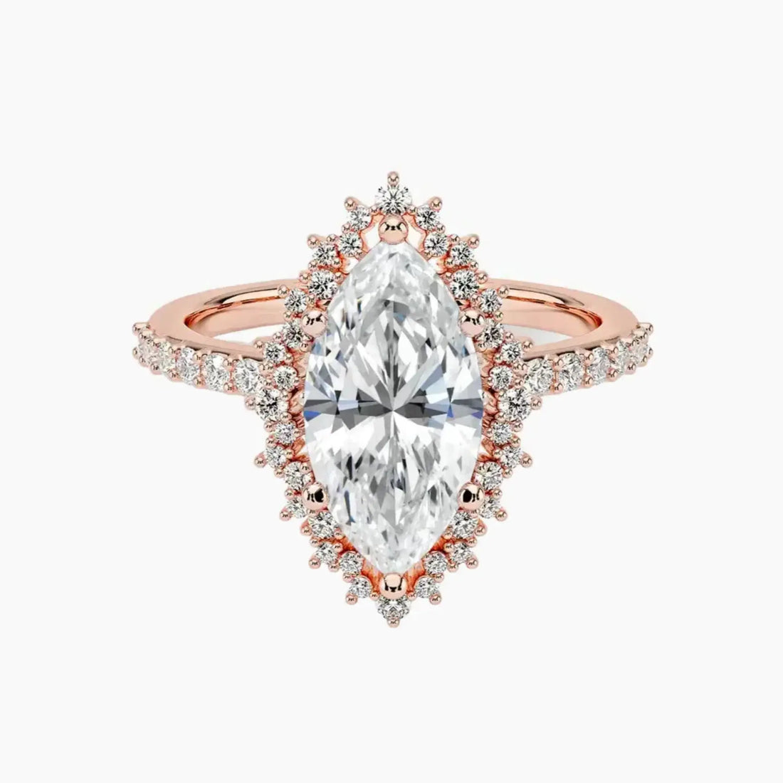 Coraline Marquise Designer 1 Carat Lab Grown Diamond Engagement Ring in 18K Yellow Gold