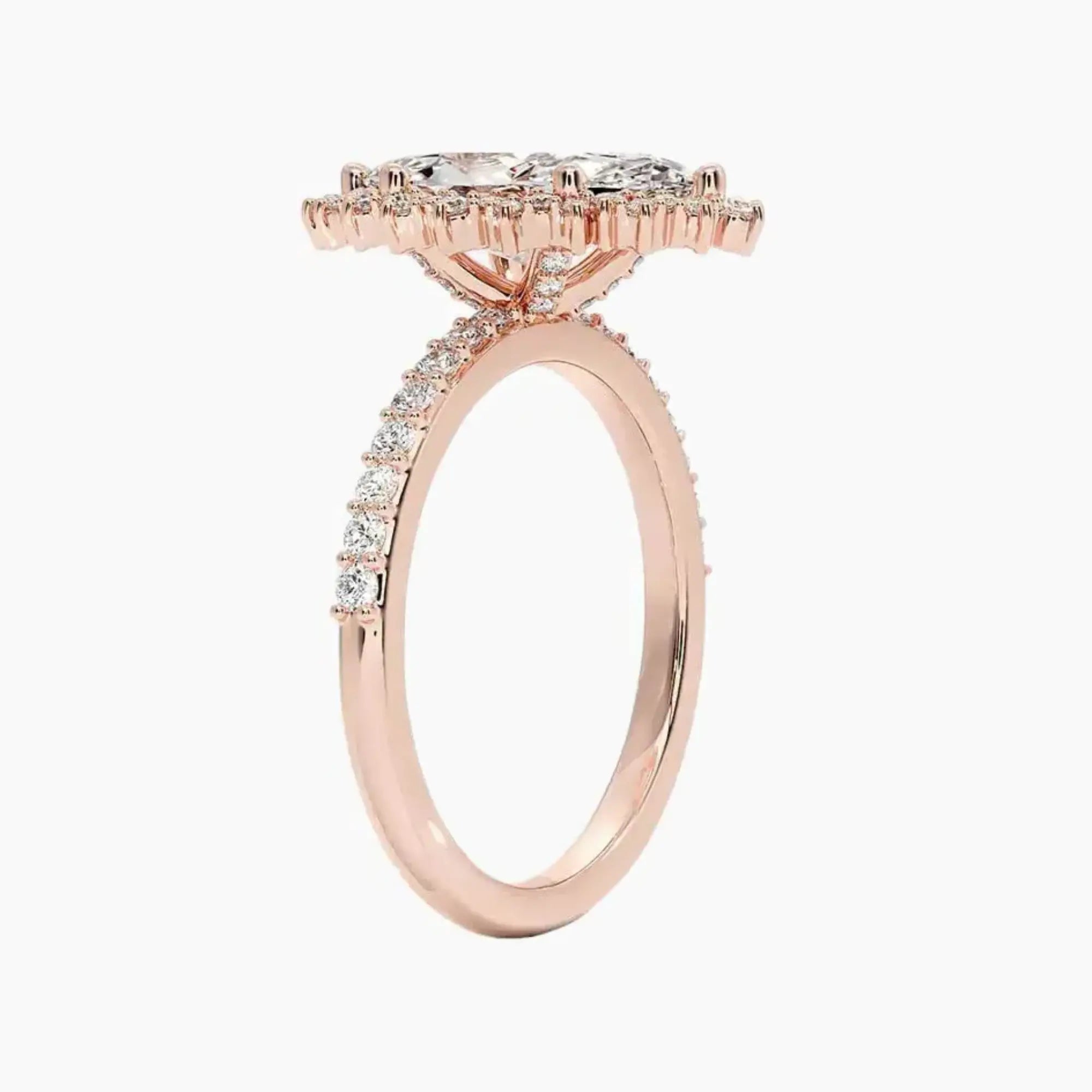 Coraline Marquise Designer 2.5 Carat Lab Grown Diamond Engagement Ring in 18K Rose Gold