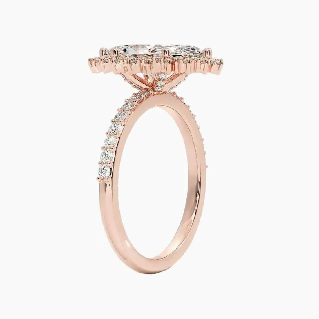 Coraline Marquise Designer 1 Carat Lab Grown Diamond Engagement Ring in 18K Rose Gold