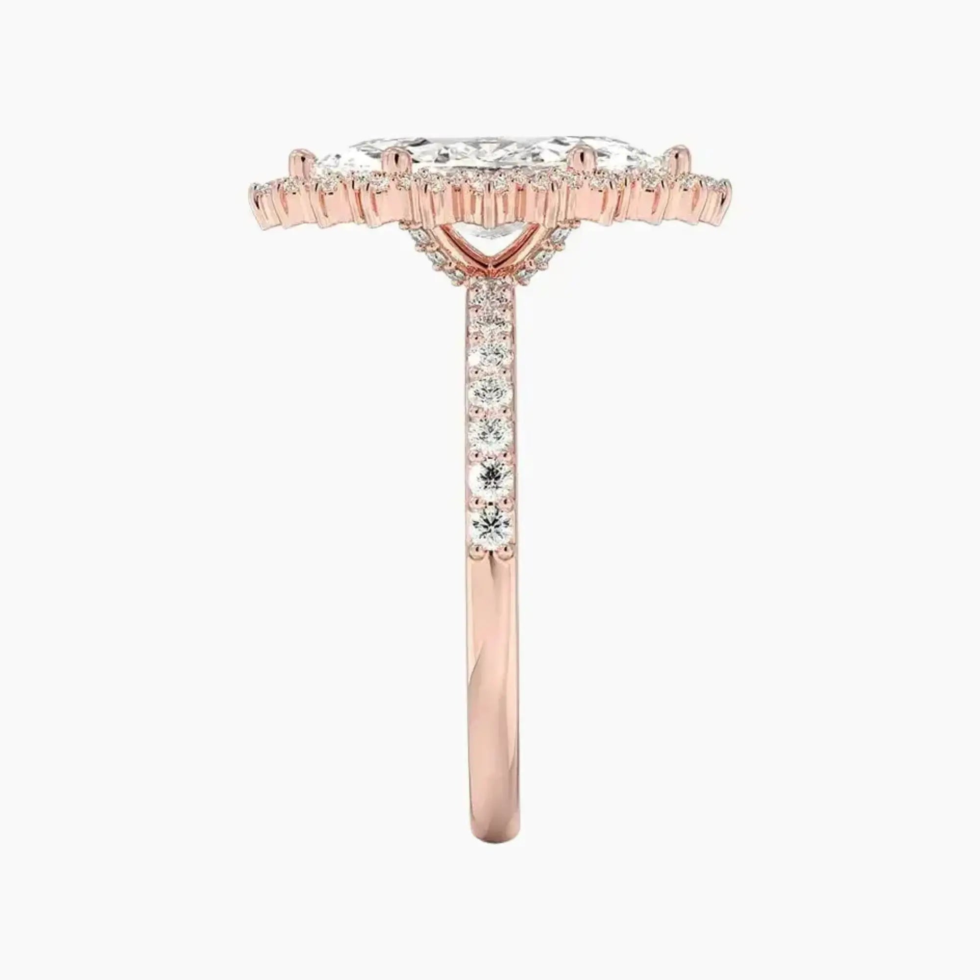 Coraline Marquise Designer 1 Carat Lab Grown Diamond Engagement Ring in 18K Yellow Gold