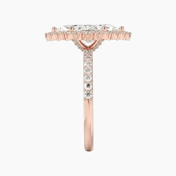Coraline Marquise Designer 3 Carat Lab Grown Diamond Engagement Ring in 14K White Gold