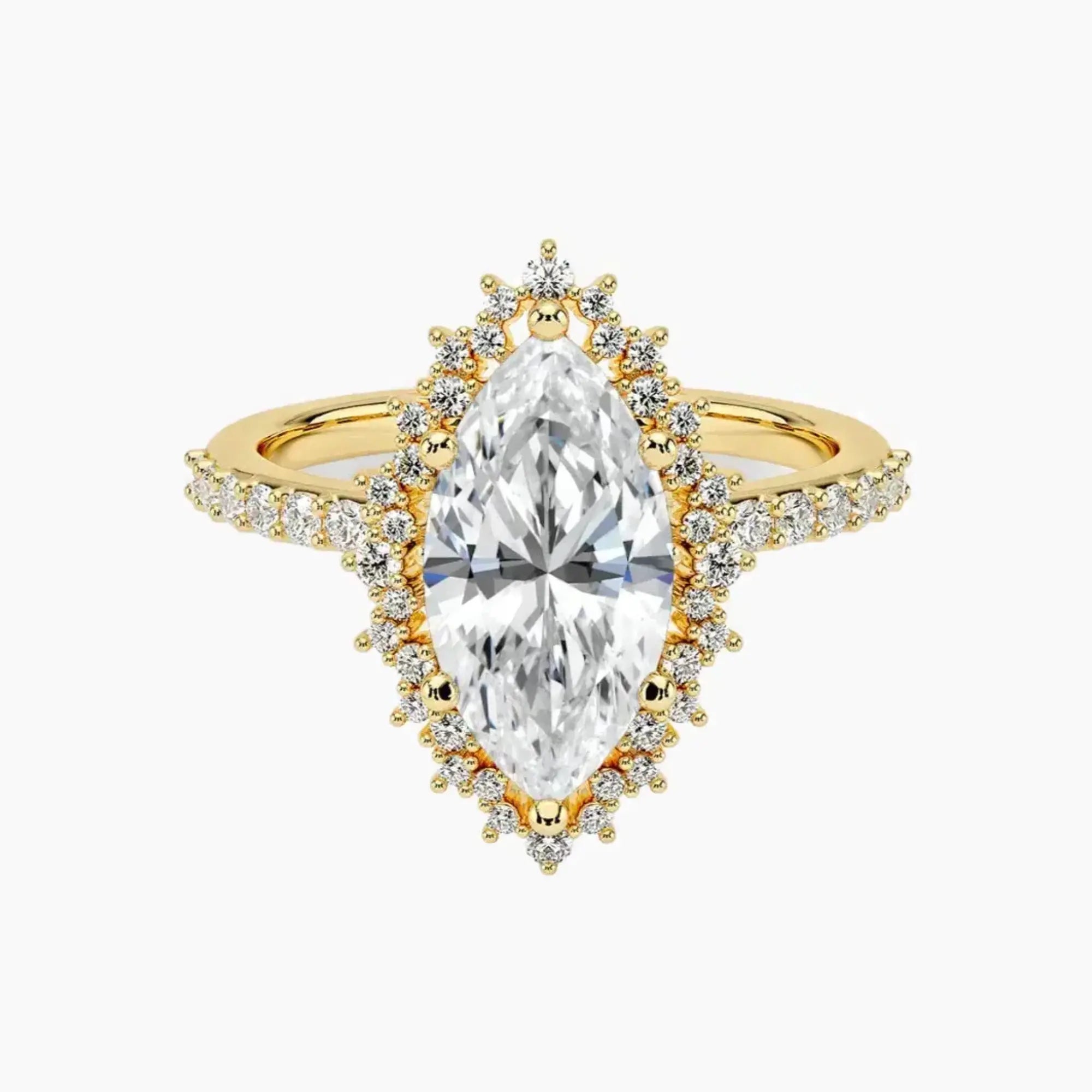 Coraline Marquise Designer 1.5 Carat Lab Grown Diamond Engagement Ring in 18K Rose Gold