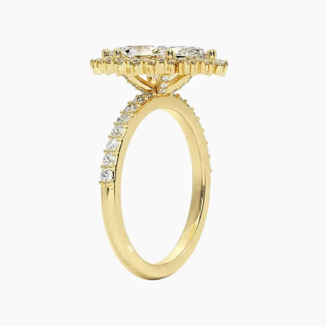 Coraline Marquise Designer 3 Carat Lab Grown Diamond Engagement Ring in 14K Rose Gold