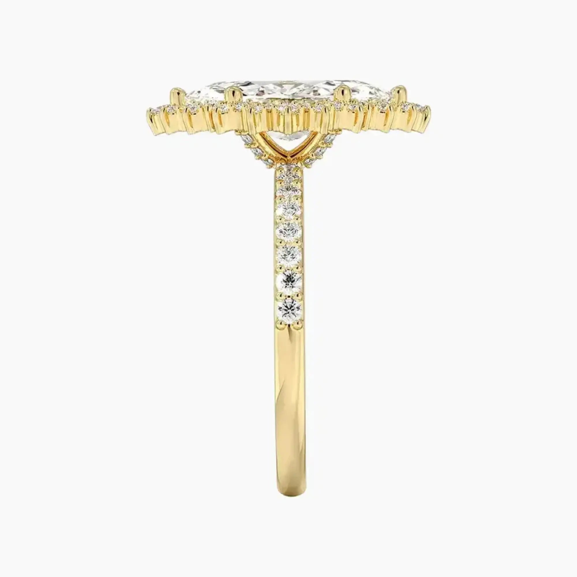 Coraline Marquise Designer 3 Carat Lab Grown Diamond Engagement Ring in 18K Rose Gold