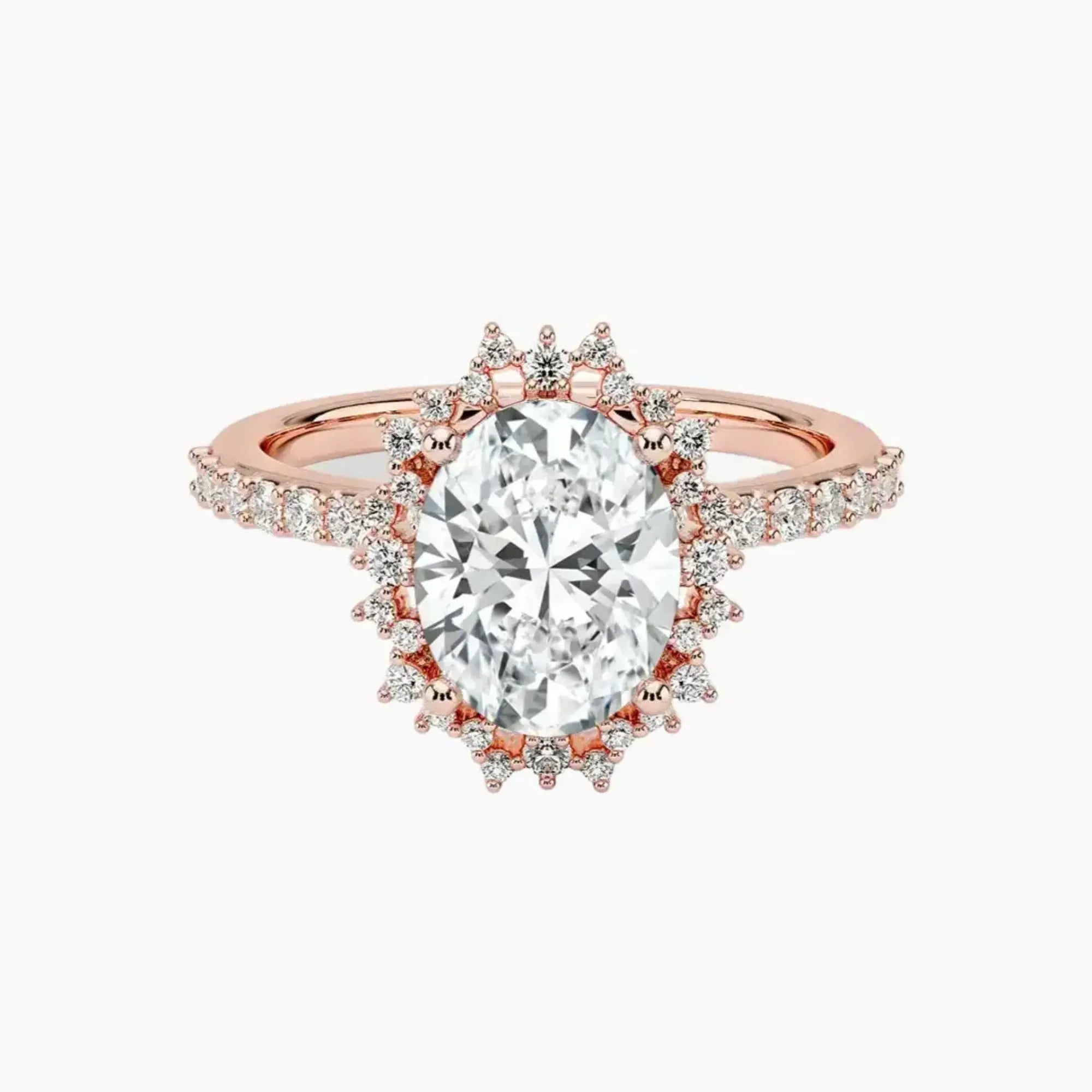 Coraline Oval Designer 3 Carat Lab Grown Diamond Engagement Ring in 18K Yellow Gold