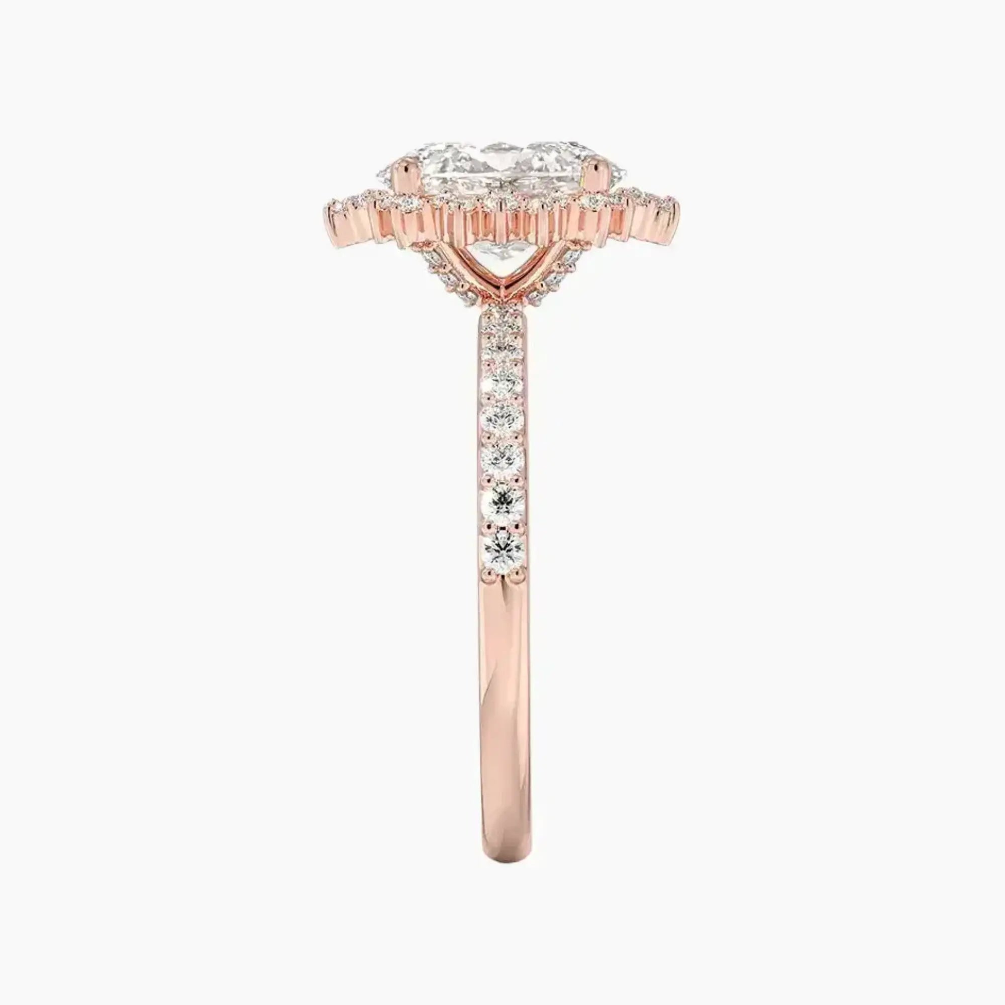 Coraline Oval Designer 1 Carat Lab Grown Diamond Engagement Ring in 18K Rose Gold