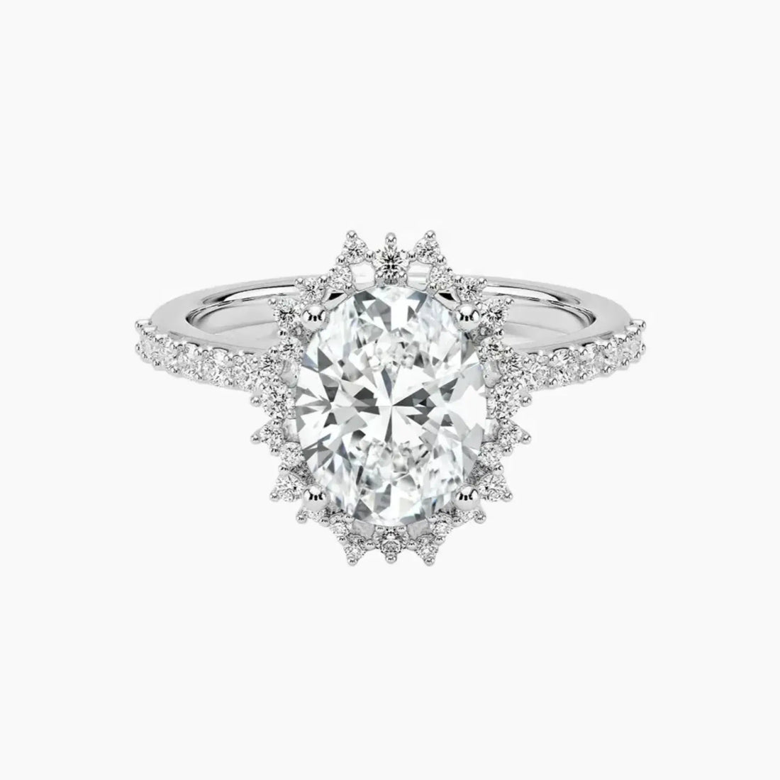 Coraline Oval Designer 3 Carat Lab Grown Diamond Engagement Ring in 18K Yellow Gold
