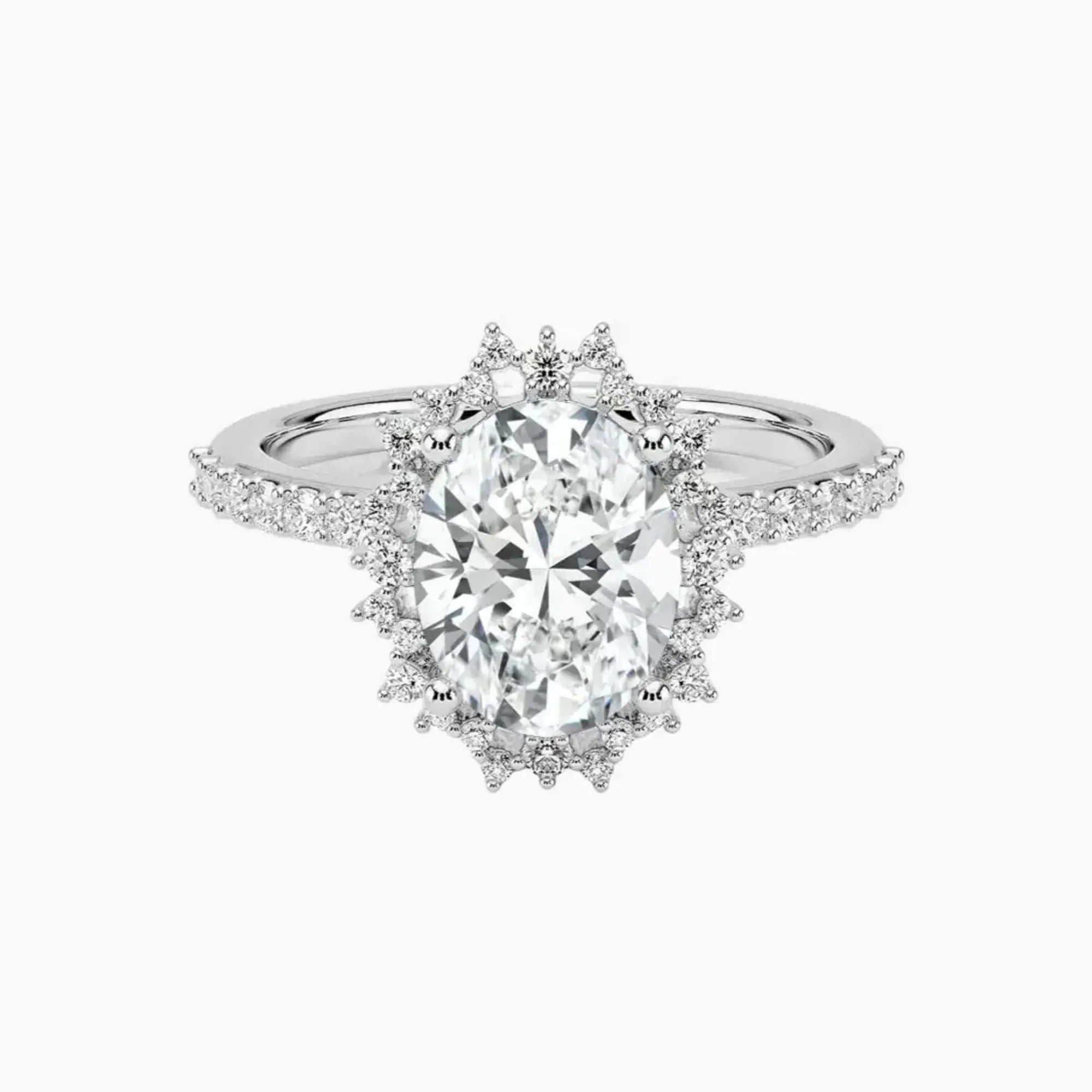 Coraline Oval Designer 3 Carat Lab Grown Diamond Engagement Ring in 14K Yellow Gold