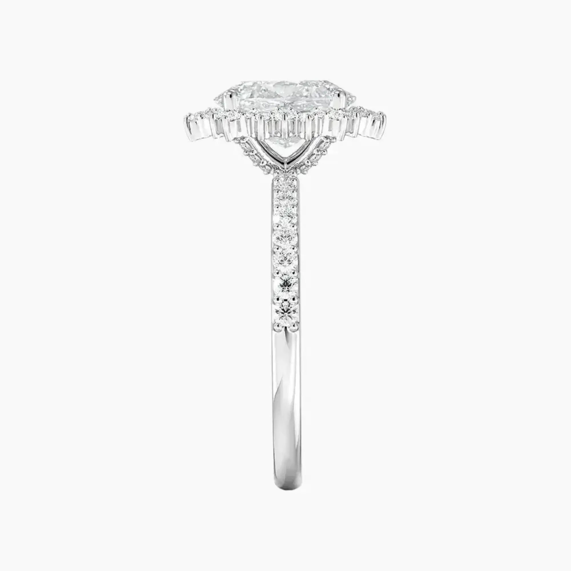 Coraline Oval Designer 3 Carat Lab Grown Diamond Engagement Ring in 14K Yellow Gold