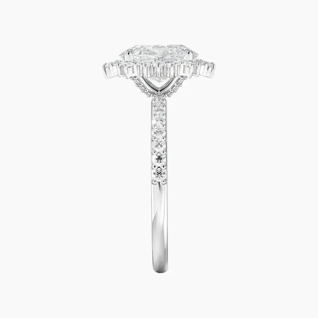 Coraline Oval Designer 2 Carat Lab Grown Diamond Engagement Ring in 18K White Gold