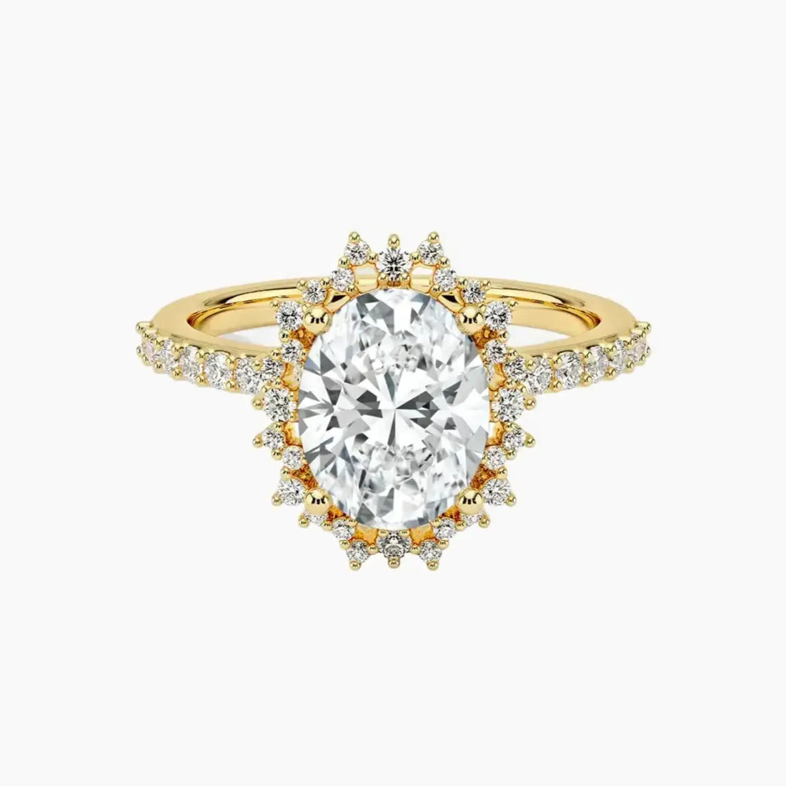 Coraline Oval Designer Diamond Ring Setting in 14K White Gold