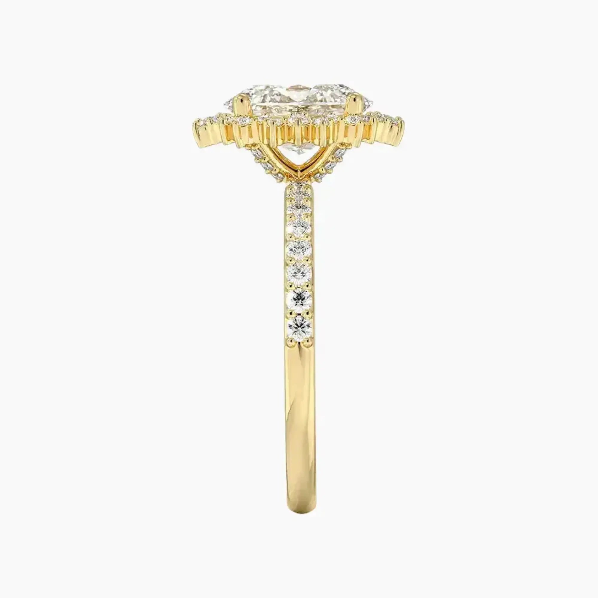 Coraline Oval Designer 2 Carat Lab Grown Diamond Engagement Ring in 18K Yellow Gold