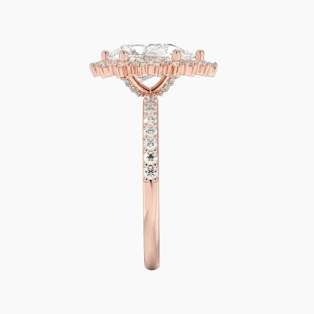 Coraline Pear Designer Diamond Ring Setting in 18K White Gold