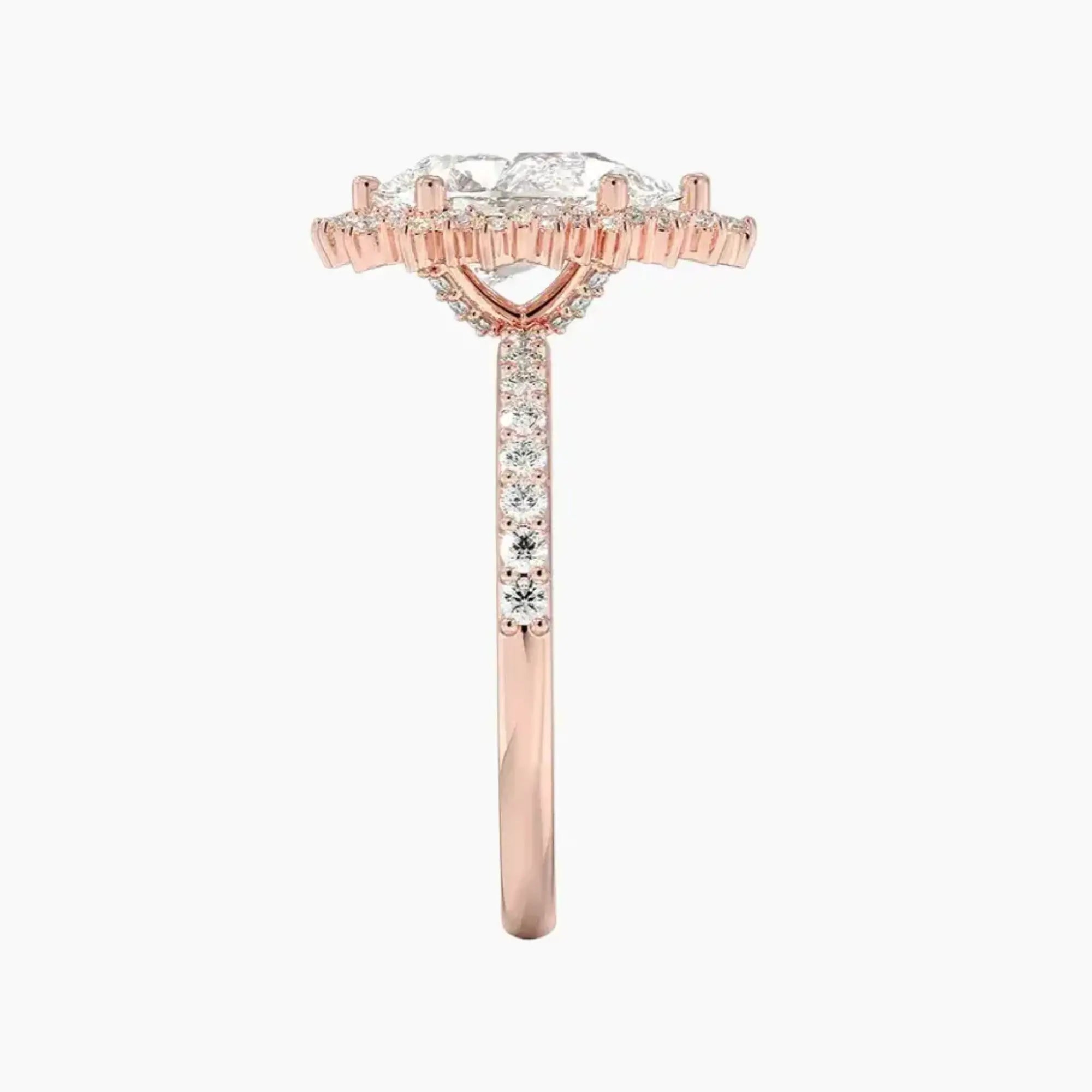 Coraline Pear Designer 2 Carat Lab Grown Diamond Engagement Ring in 18K White Gold