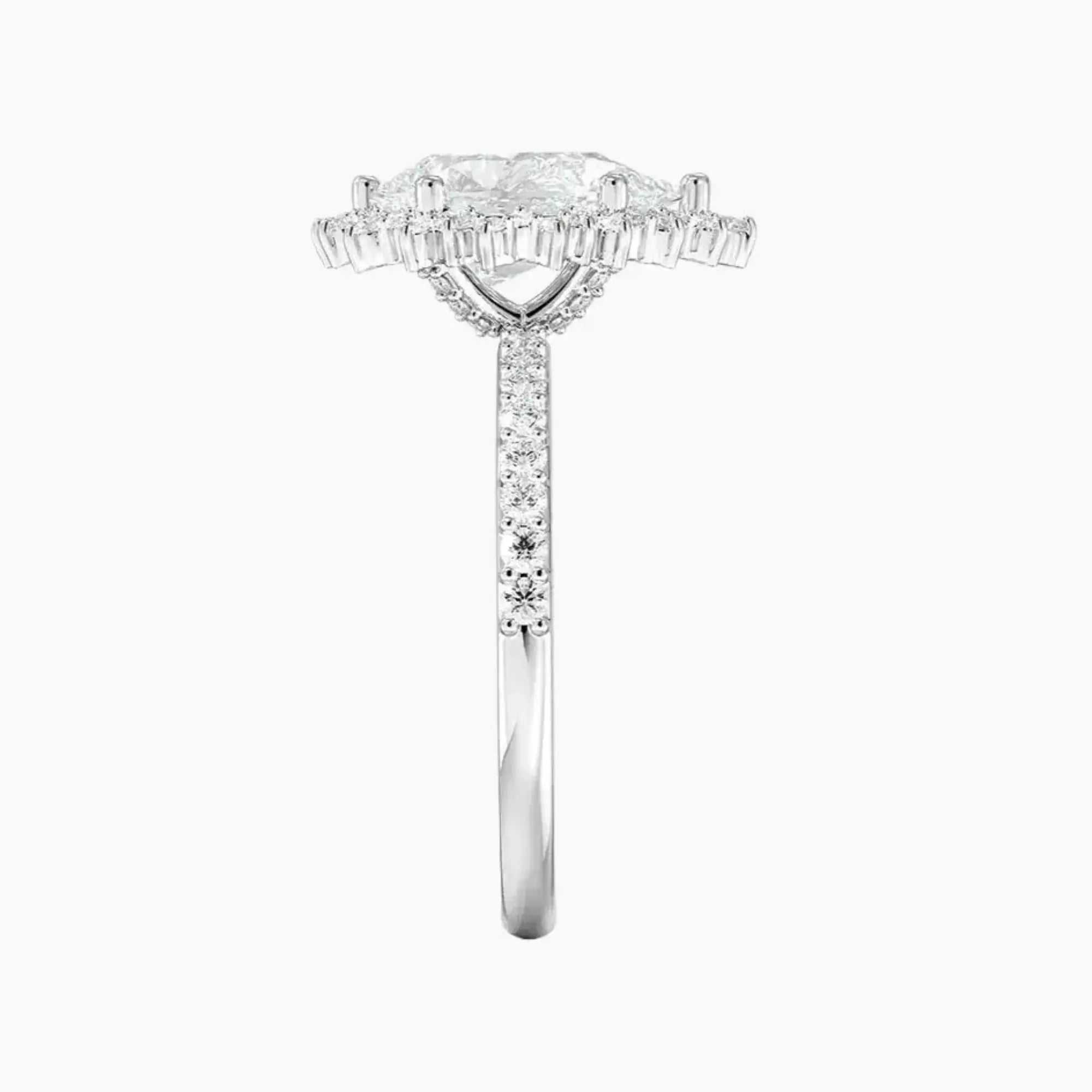 Coraline Pear Designer 2 Carat Lab Grown Diamond Engagement Ring in 18K White Gold