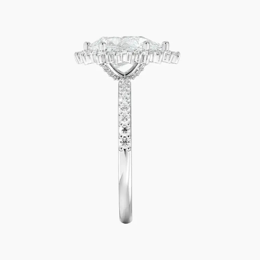 Coraline Pear Designer Diamond Ring Setting in 18K Yellow Gold