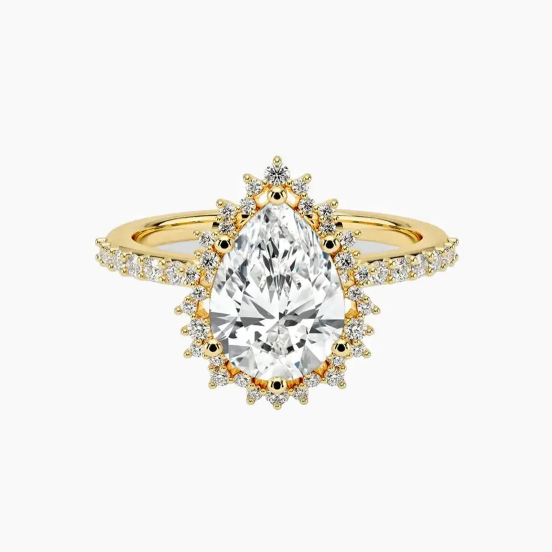 Coraline Pear Designer Diamond Ring Setting in 14K Rose Gold