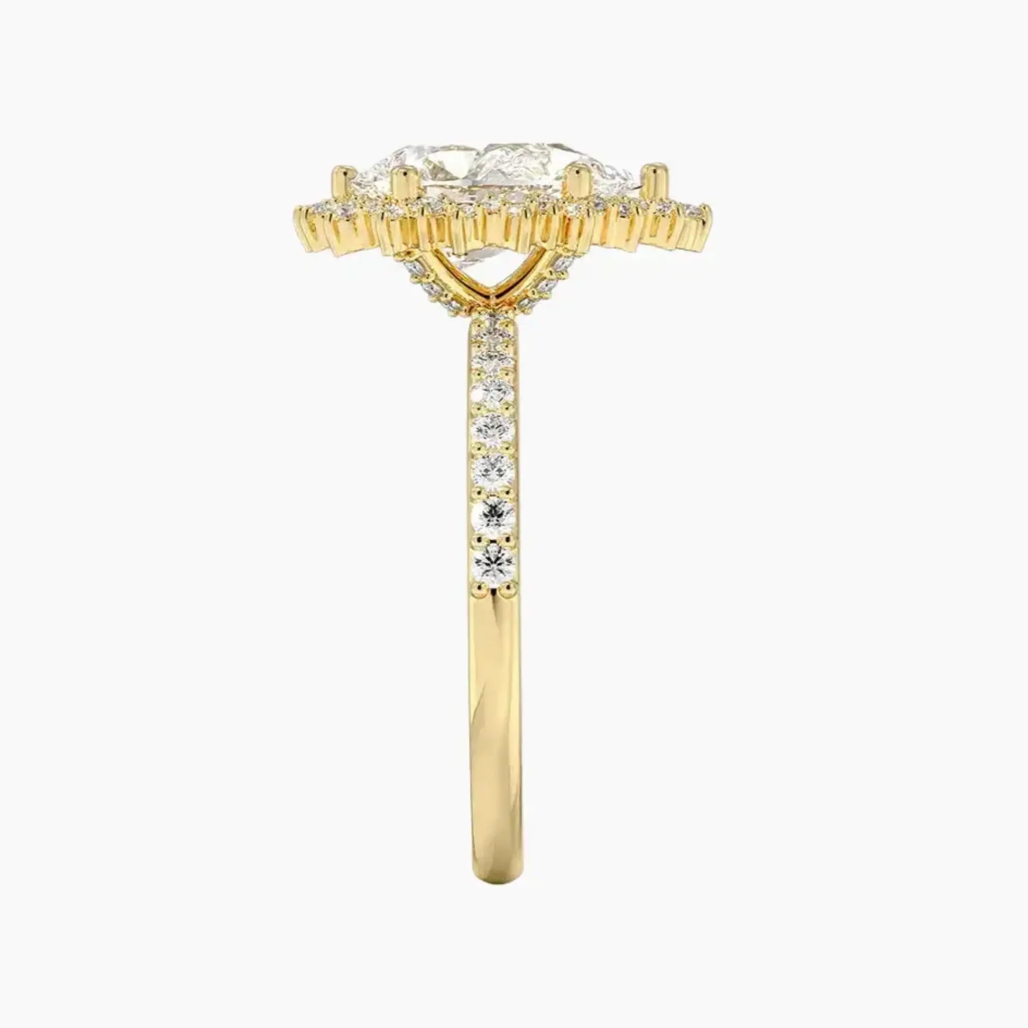 Coraline Pear Designer 1 Carat Lab Grown Diamond Engagement Ring in 14K Rose Gold