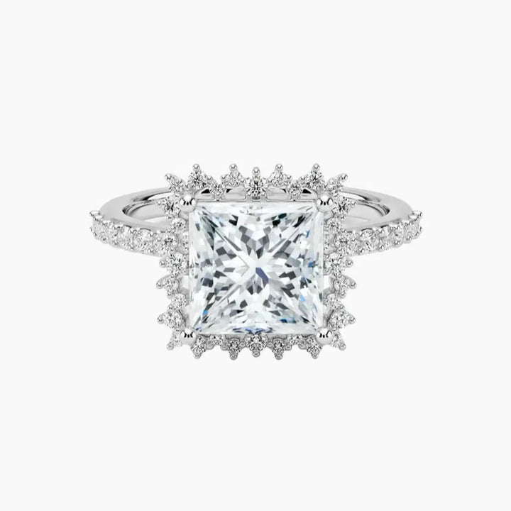 Coraline Princess Designer 2.5 Carat Lab Grown Diamond Engagement Ring in 18K White Gold