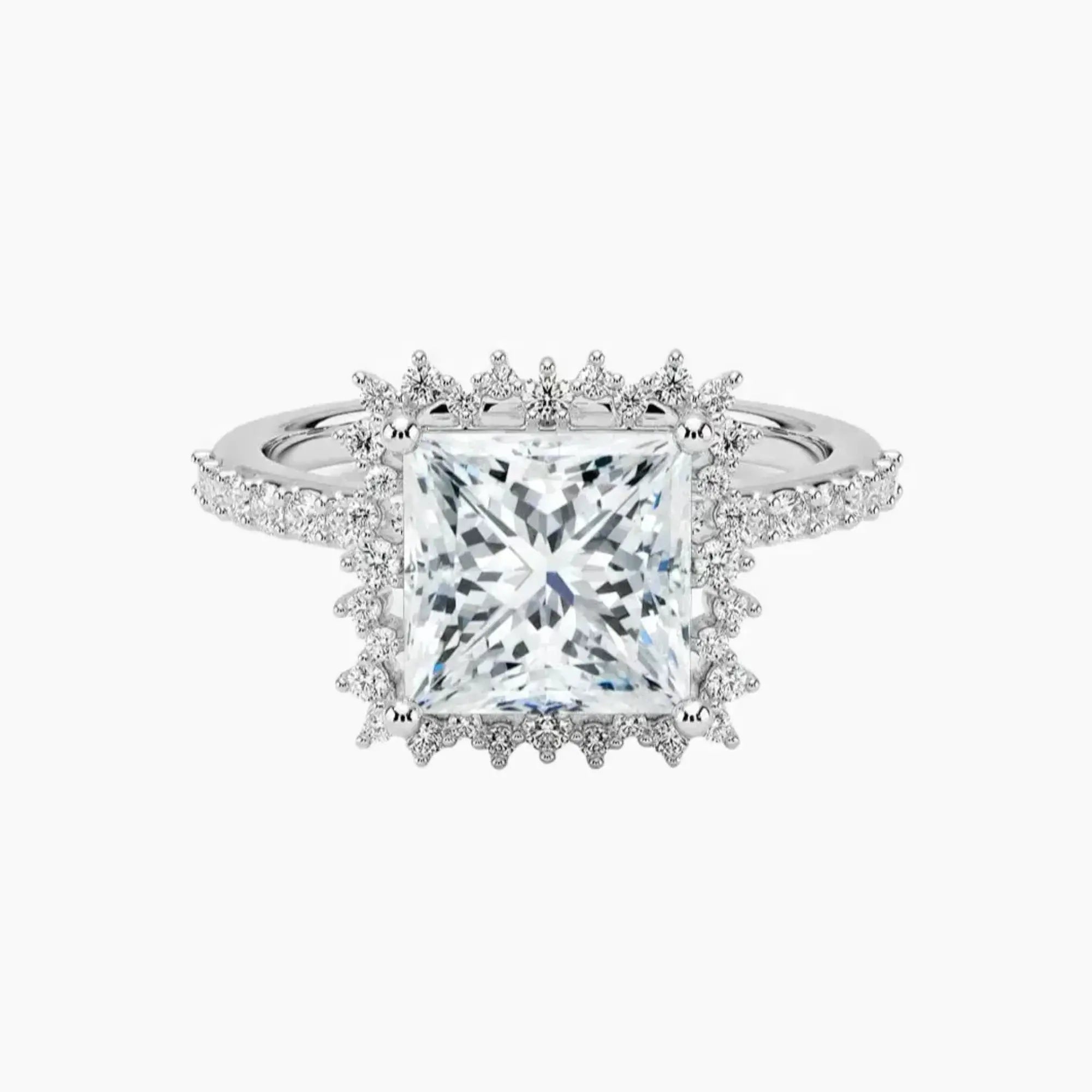 Coraline Princess Designer 1 Carat Lab Grown Diamond Engagement Ring in 14K White Gold
