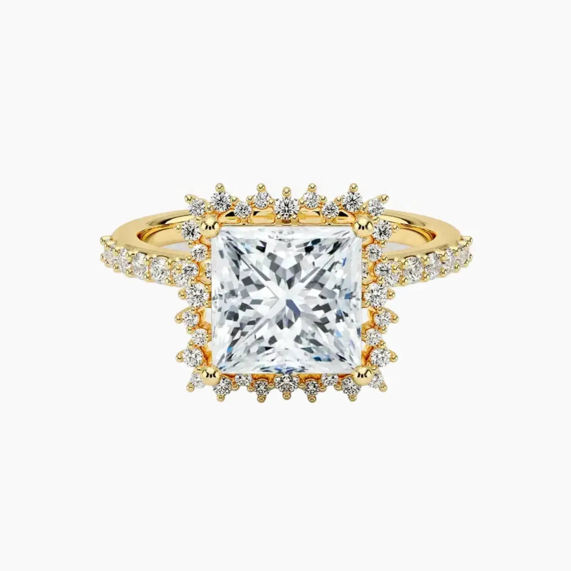 Coraline Princess Designer 2.5 Carat Lab Grown Diamond Engagement Ring in 14K Yellow Gold