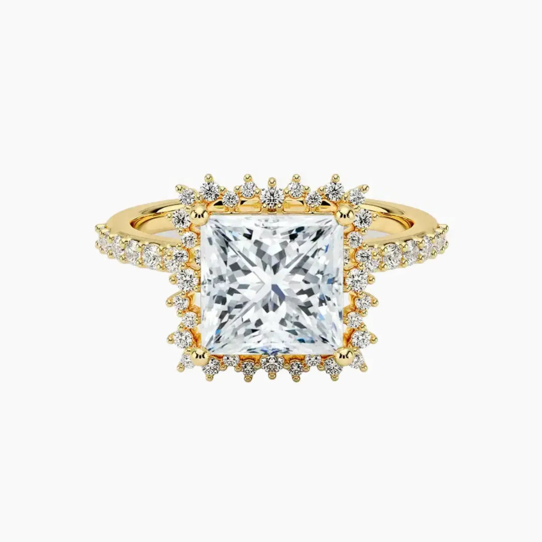 Coraline Princess Designer 2.5 Carat Lab Grown Diamond Engagement Ring in 14K Yellow Gold
