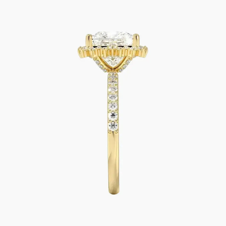 Coraline Princess Designer 3 Carat Lab Grown Diamond Engagement Ring in 18K Rose Gold