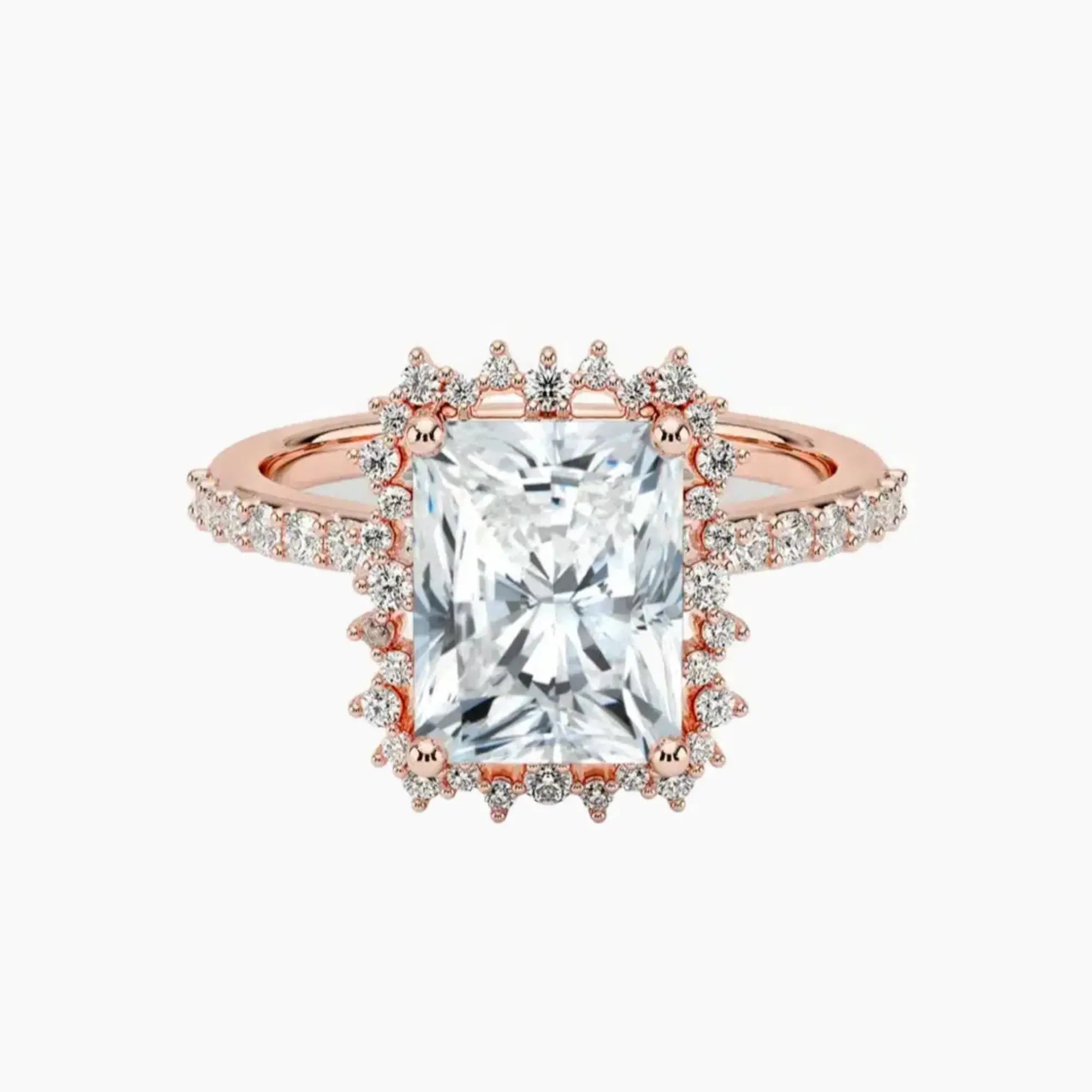Coraline Radiant Designer Diamond Ring Setting in 14K White Gold