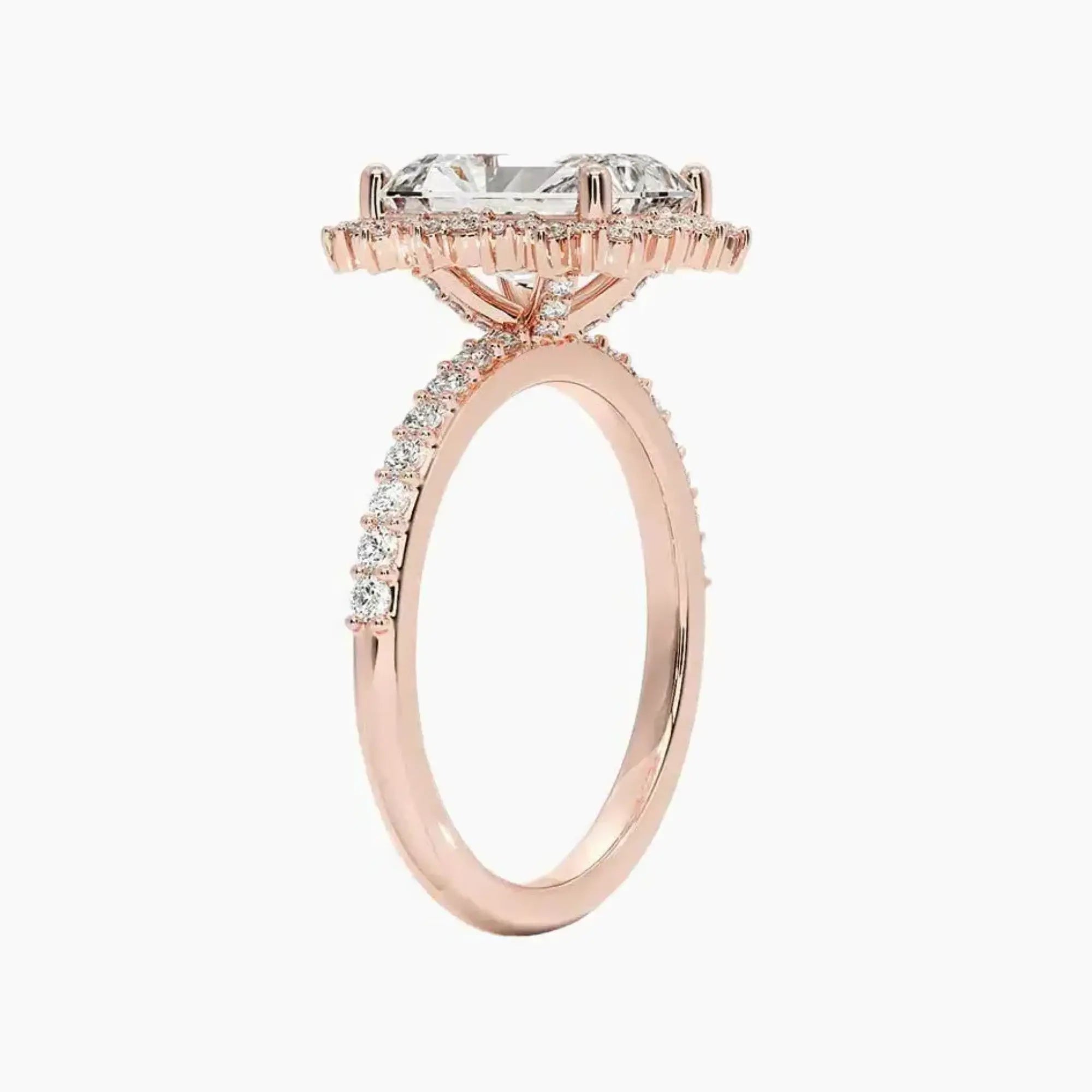 Coraline Radiant Designer 2 Carat Lab Grown Diamond Engagement Ring in 14K White Gold