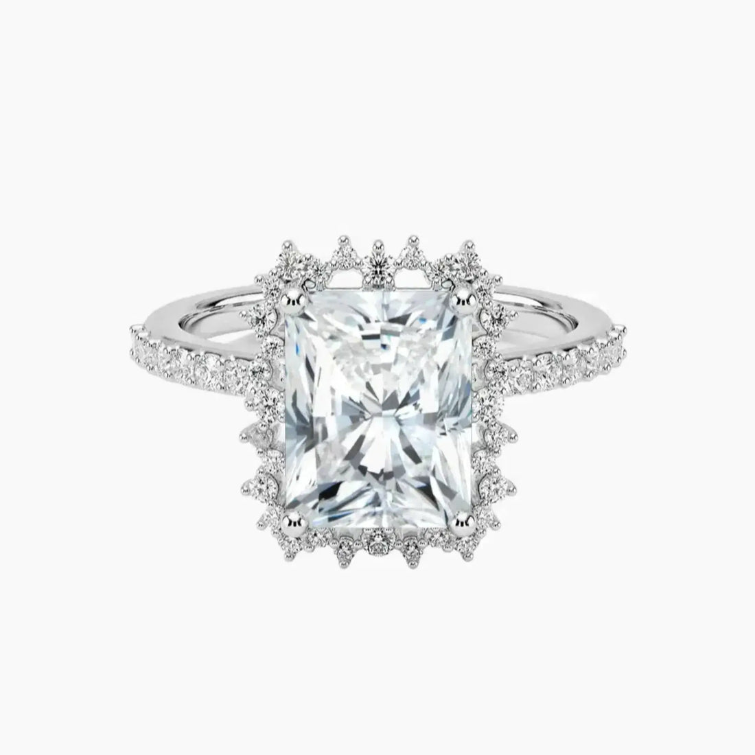 Coraline Radiant Designer Diamond Ring Setting in 14K Rose Gold