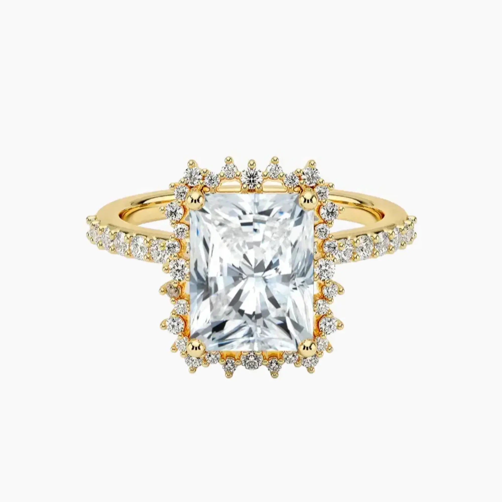 Coraline Radiant Designer 2 Carat Lab Grown Diamond Engagement Ring in 18K White Gold