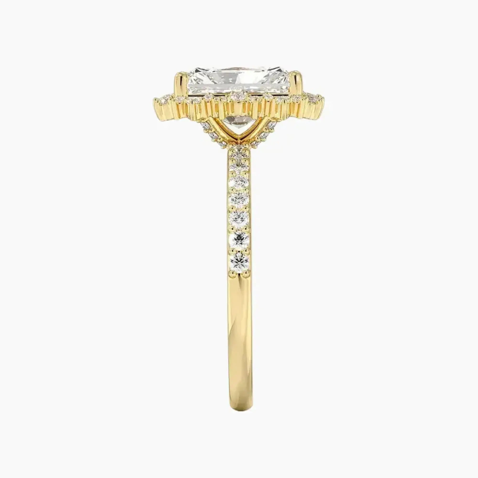Coraline Radiant Designer 1.5 Carat Lab Grown Diamond Engagement Ring in 14K Rose Gold
