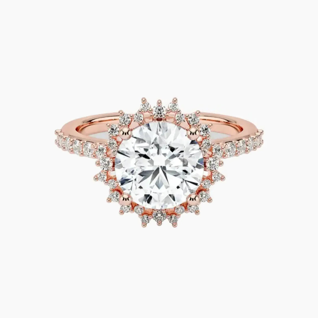 Coraline Round Designer 2.5 Carat Lab Grown Diamond Engagement Ring in 14K White Gold