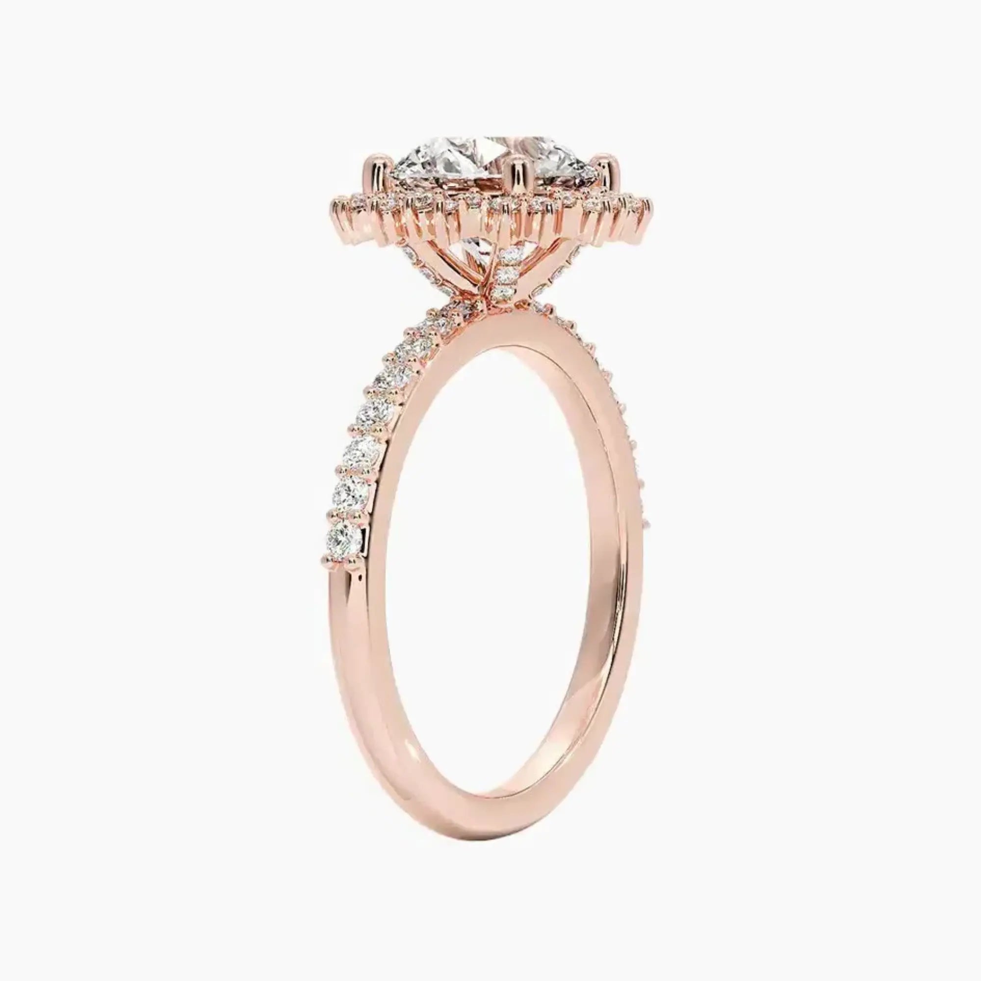 Coraline Round Designer 2.5 Carat Lab Grown Diamond Engagement Ring in 18K Yellow Gold