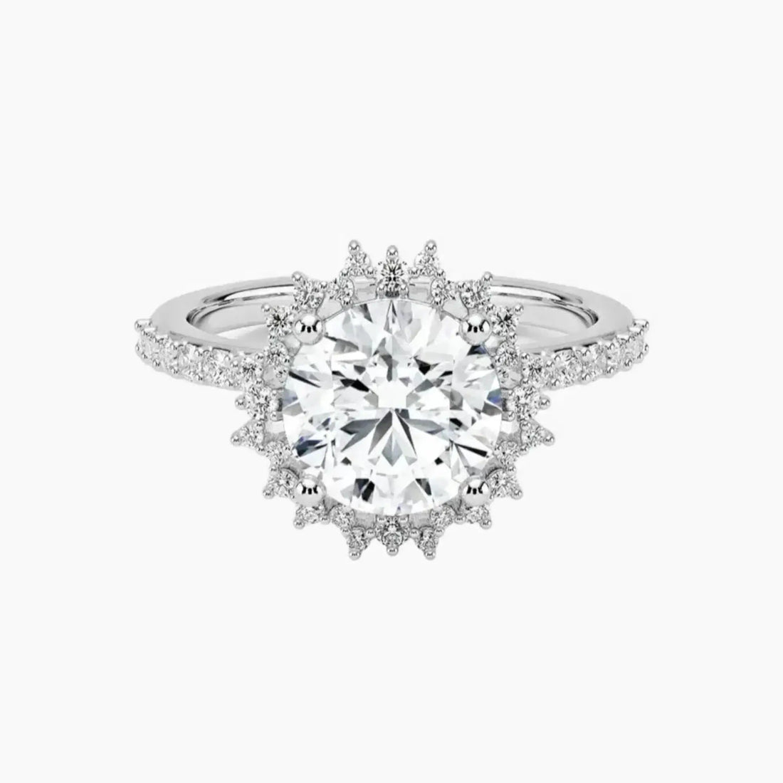 Coraline Round Designer 3 Carat Lab Grown Diamond Engagement Ring in 14K Rose Gold