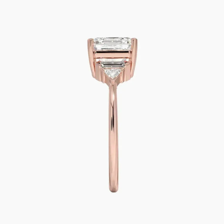 Honora Five Stone Asscher Designer 3 Carat Lab Grown Diamond Engagement Ring in 18K Yellow Gold