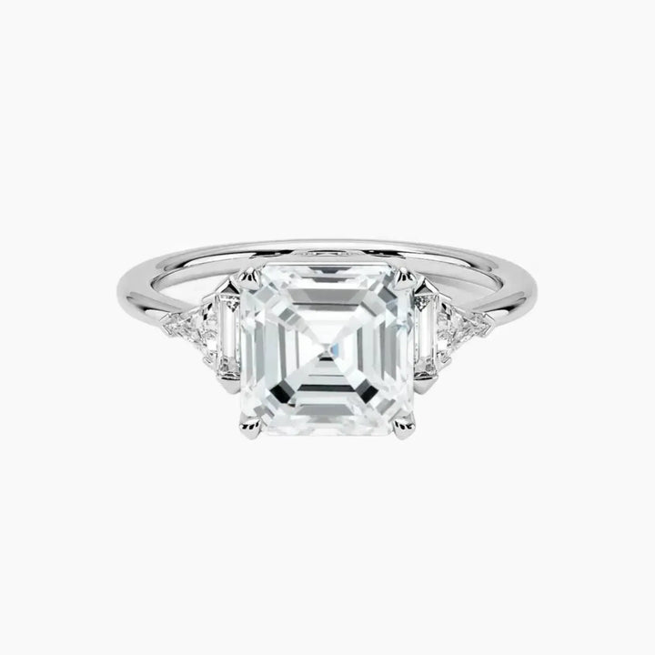 Honora Five Stone Asscher Designer 3 Carat Lab Grown Diamond Engagement Ring in 14K White Gold