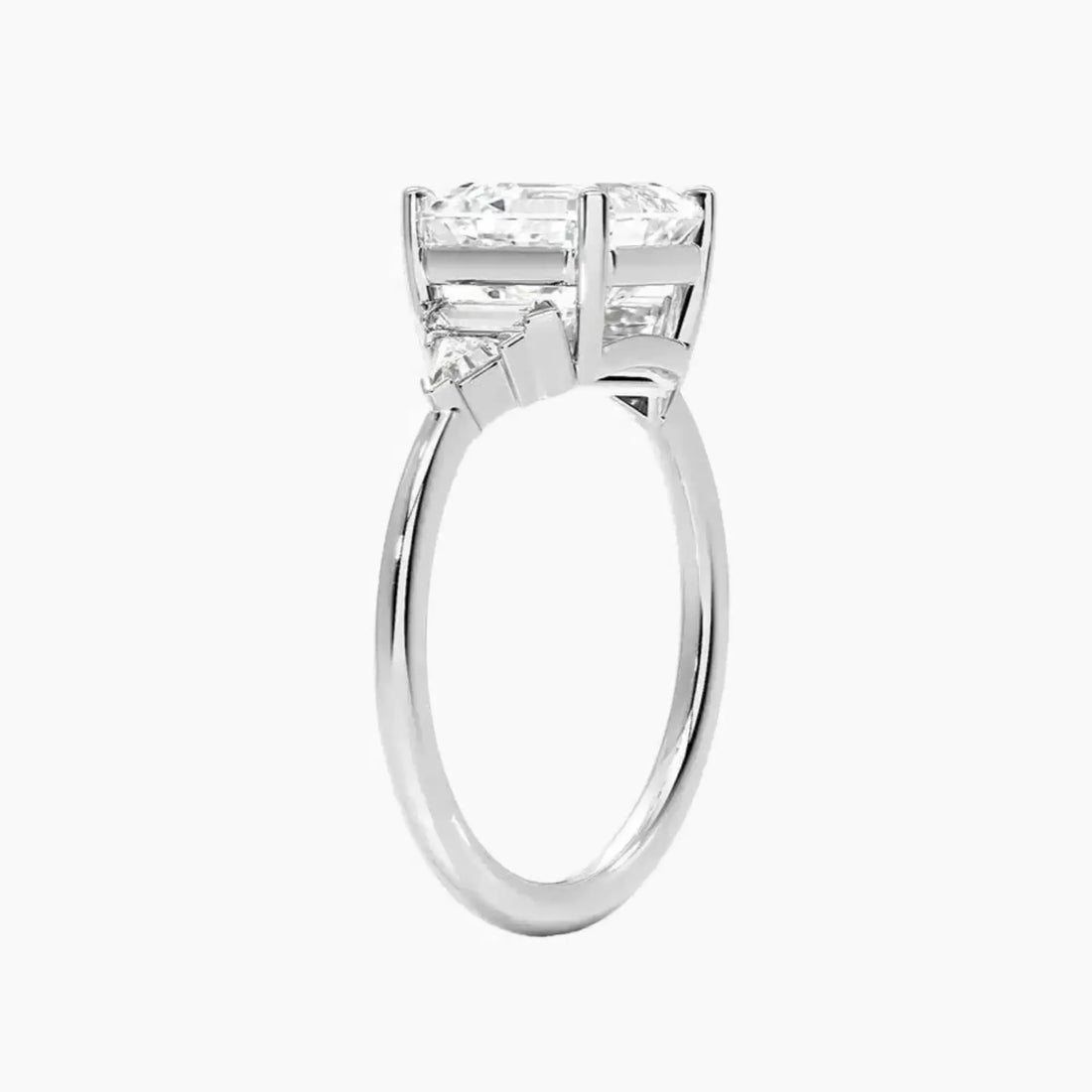 Honora Five Stone Asscher Designer Diamond Ring Setting in 14K White Gold