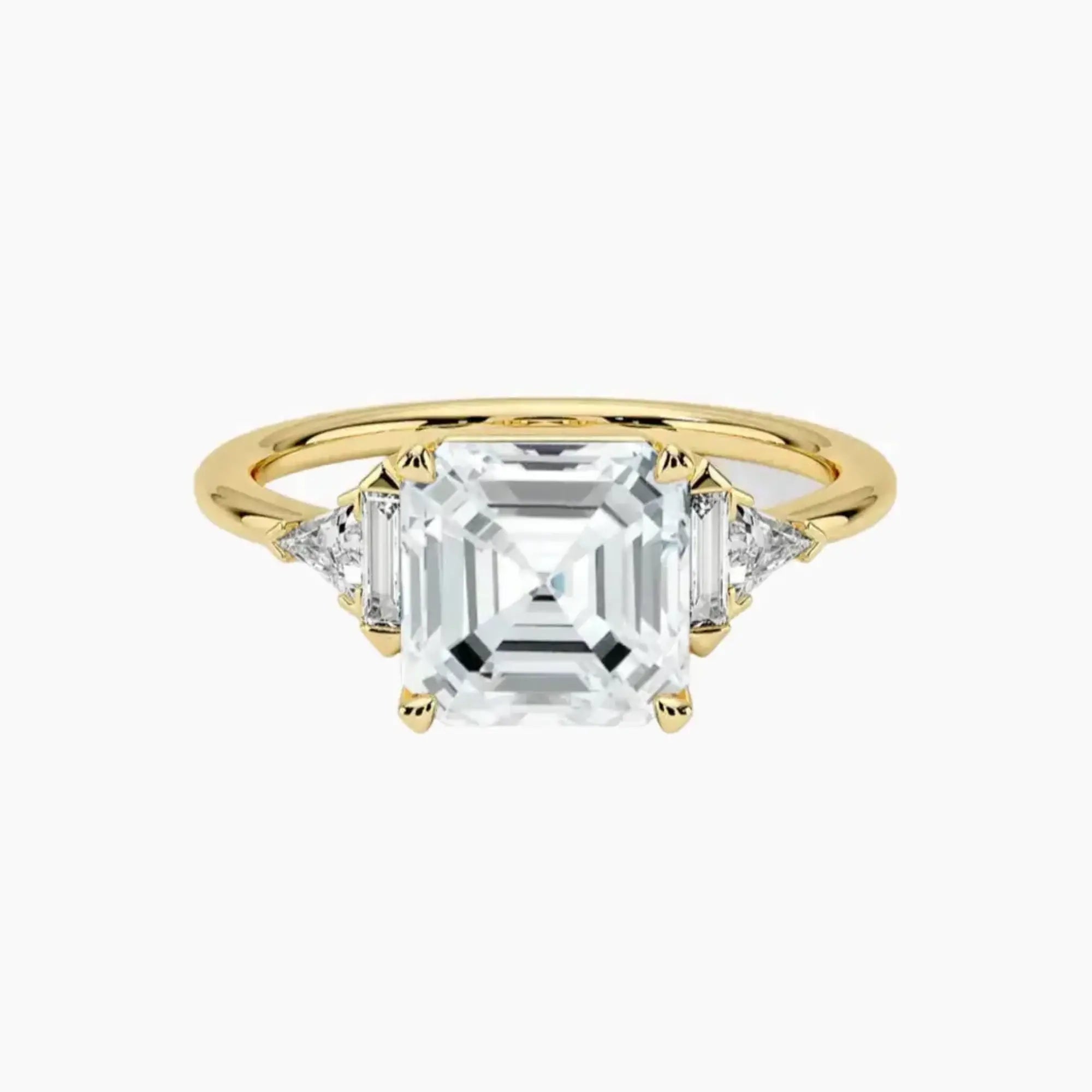 Honora Five Stone Asscher Designer 1.5 Carat Lab Grown Diamond Engagement Ring in 14K Yellow Gold