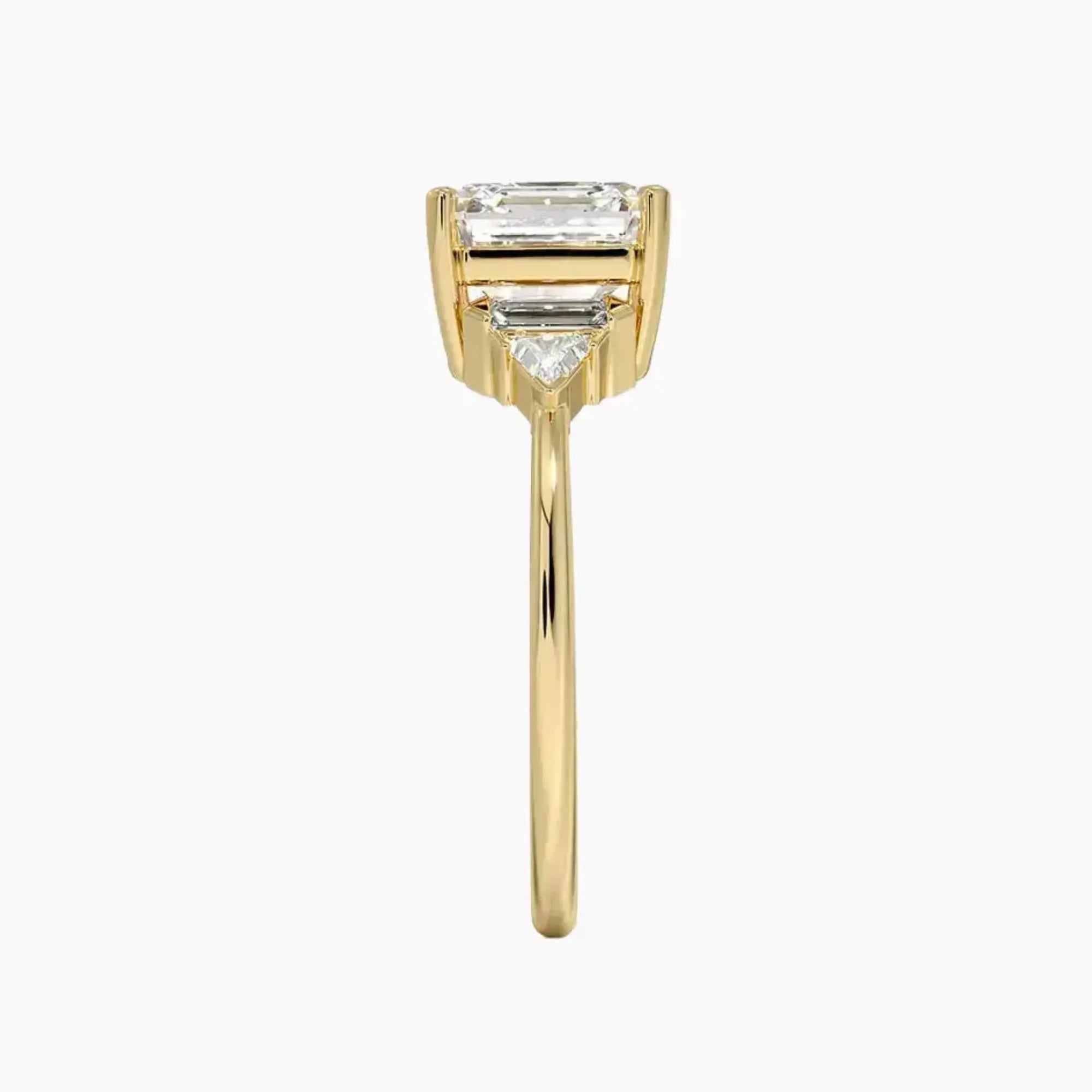 Honora Five Stone Asscher Designer Diamond Ring Setting in 14K White Gold