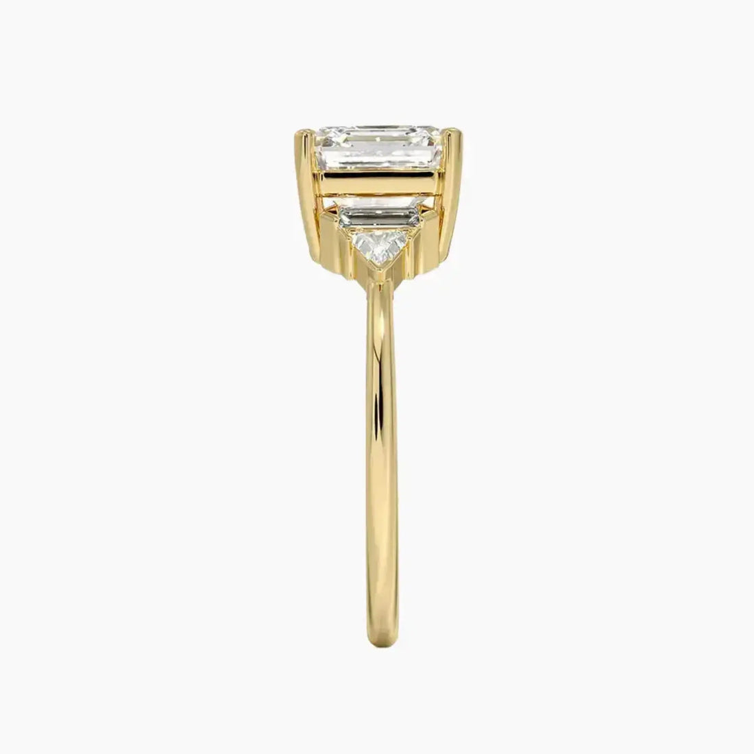 Honora Five Stone Asscher Designer Diamond Ring Setting in 14K White Gold