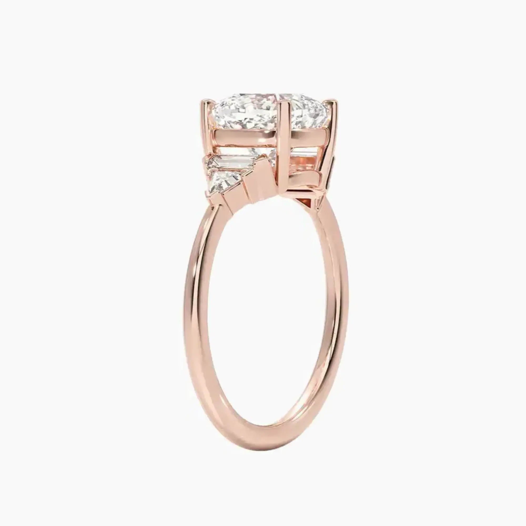 Honora Five Stone Cushion Designer 3 Carat Lab Grown Diamond Engagement Ring in 14K Rose Gold